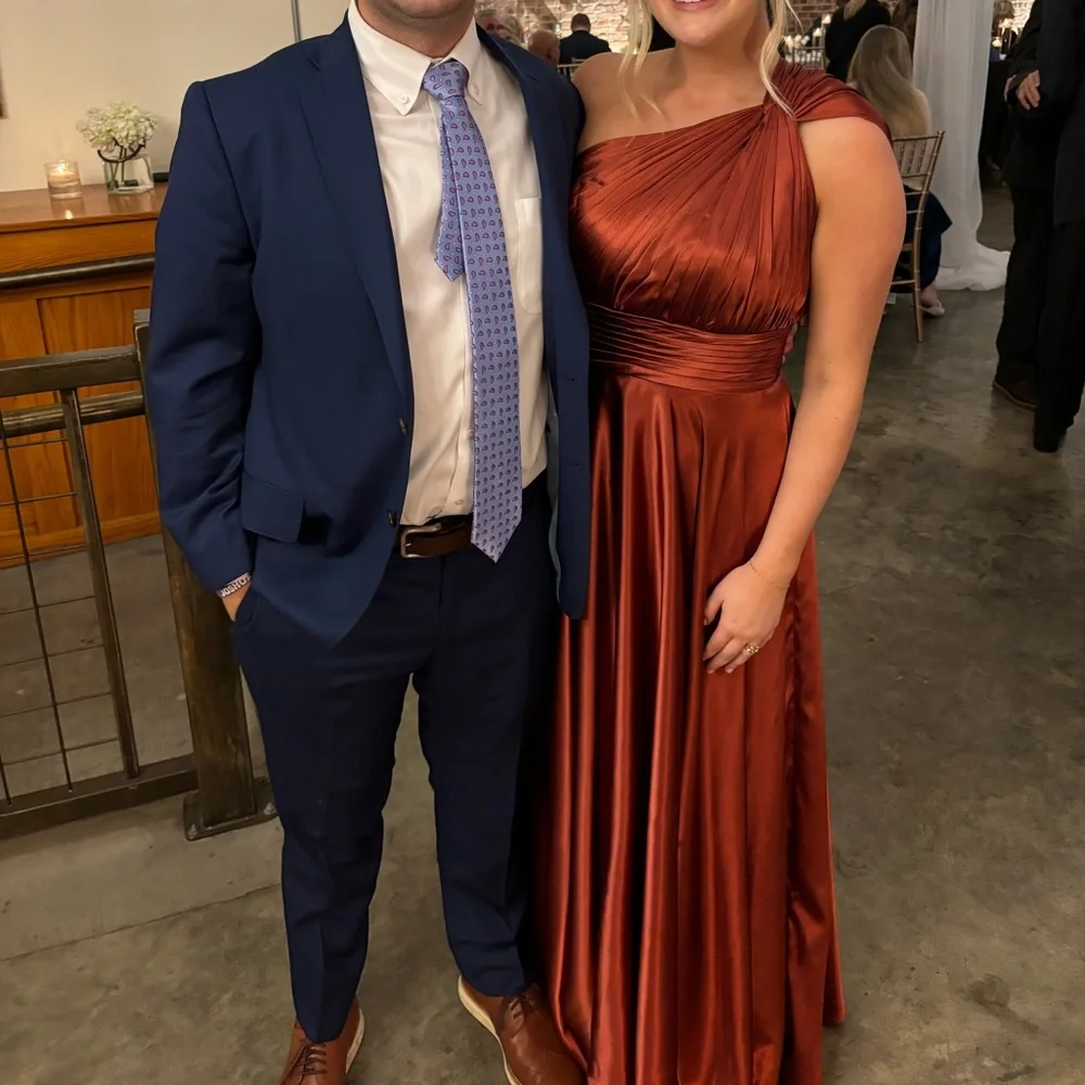Azazie Charlize Bridesmaid Dress Terracotta - Picture 2 of 4